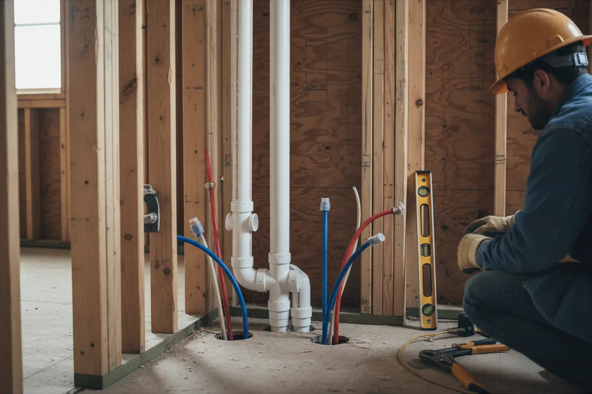 Drain and supply rough-in during Garbage Disposal Repair in Painter